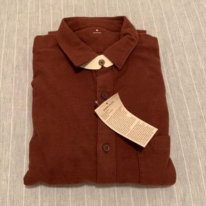 Brand New MUJI Men’s Flannel Button Down Shirt Brick M Size
